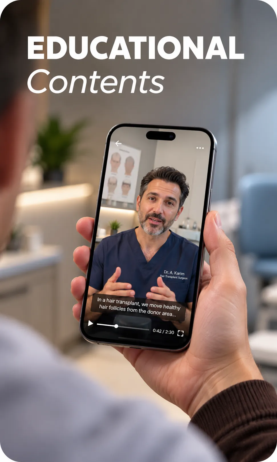 A surgeon answering a patient question in a short vertical video.