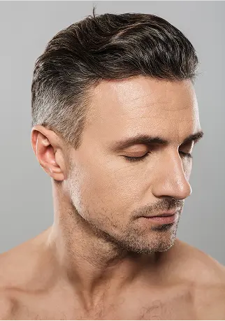 Handsome mature man concentrating.